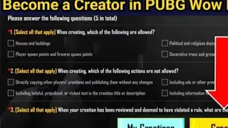 How to become a WOW Creator in PUBG MOBILE - All Correct Answers - Saudi Noob