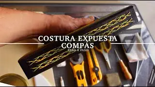 Costura expuesta. El compás. Encuadernación artesanal. Paso a paso.