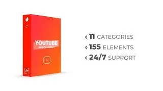 155+ YouTube Motion Graphics Elements - After Effects & Premiere Pro Template