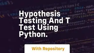 Hypothesis testing and t test using python