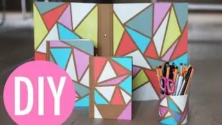 Schoolspullen met geometrische vormen DIY - Back 2 school collab