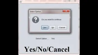 JOptionPane confirm Dialog Yes/No/Cancel Option Java Example in NetBeans