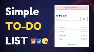 Simple To-Do List App Using HTML CSS And JavaScript - Task App In JavaScript