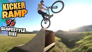 PORTABLE MTB KICKER RAMP SENDS ON MY SLOPESTYLE BIKE!