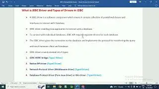 What is JDBC Driver and types of Drivers in JDBC