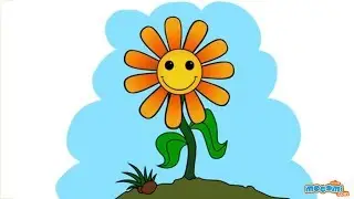 How to Draw a Sunflower - Step By Step Drawing for Kids | Educational Videos by Mocomi