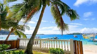 Breezy Beachfront Bliss: Tropical Patio Ambience From Matira Beach