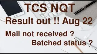 TCS NQT AUG 2022 Result Declared |  TCS NQT RESULT 2023