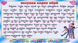 2.Sınıf Dakika Tutarak Okuma Metni -9 / Rafadan Tayfa Karne Günü / Hızlı Okuma Metni / 84 Kelime /