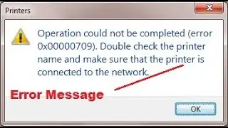How to fixed Cannot set default printer with Error :0X00000709 In Hindi