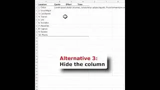 Excel: How to hide text in one cell to stop it from covering other cells