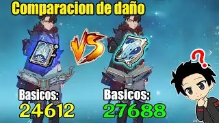 wriothesley con Oda al vasto azul VS Sinfonía Merodeadores | COMPARACION DAÑO | Genshin Impact