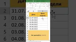 День недели по дате в Excel