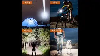 LED flashlights High Lumens with 5 Modes, Zoomable Water Resistant Tactical Flashlight for Camping