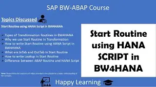 25 Start Routine using HANA Script in BW4HANA