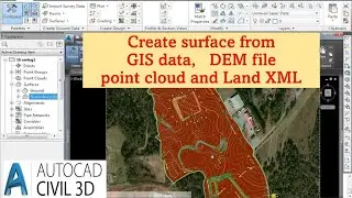 Create surface from DEM, Surface from GIS, Surface from Point cloud Surface from Land XML  data