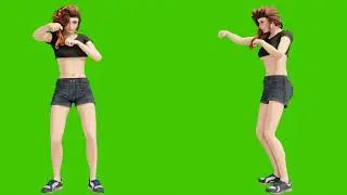 A young beautiful woman is engaged in sports exercises. Looping 3D animation of wellness concept in