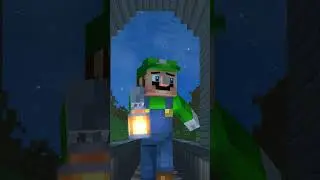 Luigi runs from a ghost train! in Minecraft!