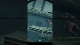 Lazy sniper fun standing on a rail
