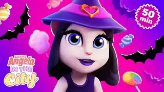 Angela's Halloween Party 🦇🍬 Talking Angela: In The City Cartoon Compilation