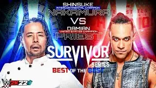 WWE November 21, 2021 - Damian Priest vs Shinsuke Nakamura : Survivor Series 2021