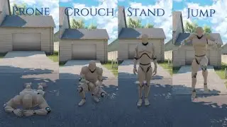 Prone | Crouch |Stand | Jump  Set Anim Graph in one video Unreal Engine 4