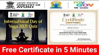 International Day of Yoga 2021 Quiz | Government of India | Free Certificate /International Yoga Day