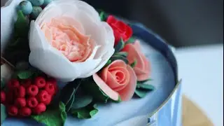 Торт с цветами из мастики