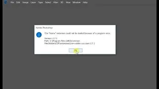 Fix Photoshop CC 2019 error. The Home extension could not be loaded because of a program error