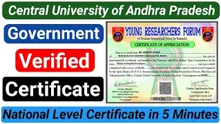 Central University Free Certificate | Free Government Verified Certificate| Free Certificate By YRF.