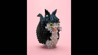 3D origami Kitten