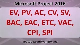 MS Project Tutorials 19: Earned Value and Other Indicators