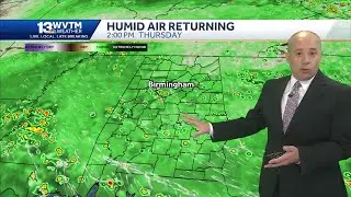 Hot and Humid weather in Alabama through Thursday with a few showers, The weather is a little wet...