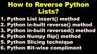 Python 3 Basics # 4.3 | How to reverse Python Lists?