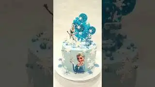 Холодное сердце.Пример оформления торта для девочки на 5 лет