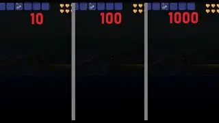 Terraria. Эксперимент. Что если закинуть 10 крючков,100 и 1000 крючков.