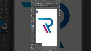 Letter P + R logo design #illustrator #shorts