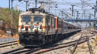 WAP7+ WAP4 with 17057 DEVAGIRI Express Departing Kamareddy