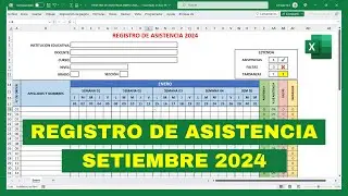 ✅REGISTRO DE ASISTENCIA SETIEMBRE 2024 (Plantilla Gratis)