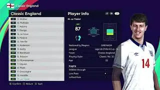 Сборная Англии 1986 - 1996 PES 2021 Classic Patch