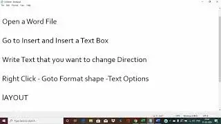 How to change text direction in word 2007/ 2010/ 2013/ 2016/ 2019?