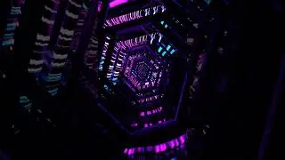 Abstract Background Video 4k TV VJ LOOP NEON Pink Blue Metallic Hexagon Tunnel  Calming Visual ASMR