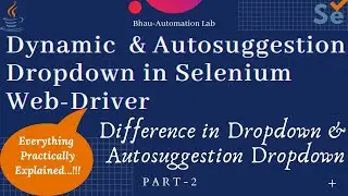 How to Handle Dropdown in Selenium web driver|Selenium dropdown select java| Autosuggestion dropdown