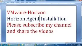 VMWare Horizon 7 Agent Installation