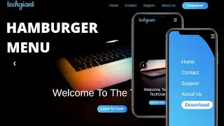 How To Create Animated Responsive HAMBURGER Menu with Image SlideShow [CAROUSEL] | NAVIGATIONBAR