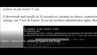 Python - Lesson #29 - Installing Pygame and Pygal