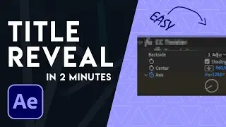 The Easiest Title Reveal Animation in AFTER EFFECTS | Tutorial