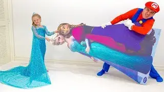 Stacy und Papa schmücken ein Zimmer für Mädchen