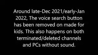 YouTube has removed the 'Search with your voice' button on made for kids.