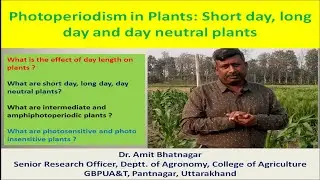 Photoperiodism in Plants: Short day, long day and day neutral plants